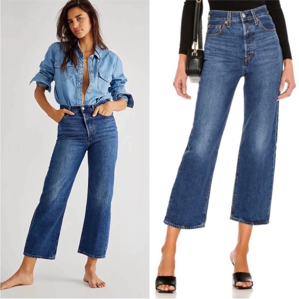 Levi’s Ribcage Straight Ankle Medium Wash Blue Jeans